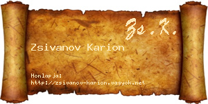 Zsivanov Karion névjegykártya